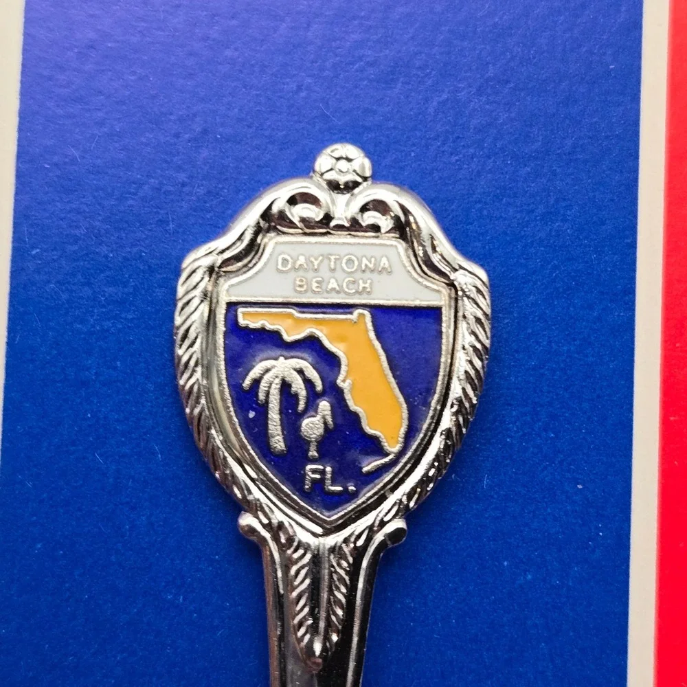 Vintage Florida Souvenir Collector Spoon‎ Set of 5 Cocoa Beach Sarasota Daytona